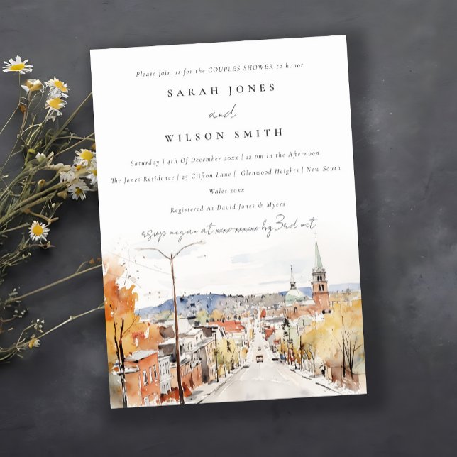 Invitation Chic Montpelier Ville Scape Vermont Couples Douche (Créateur téléchargé)