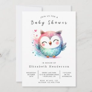 Invitation Chic Nature Owl Baby shower