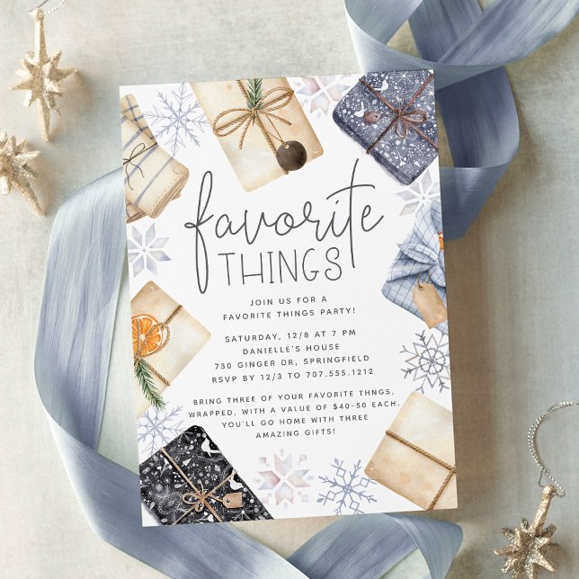 Invitation Chic Neutral Favori Fête des choses (Shown on 5x7 Matte paper)