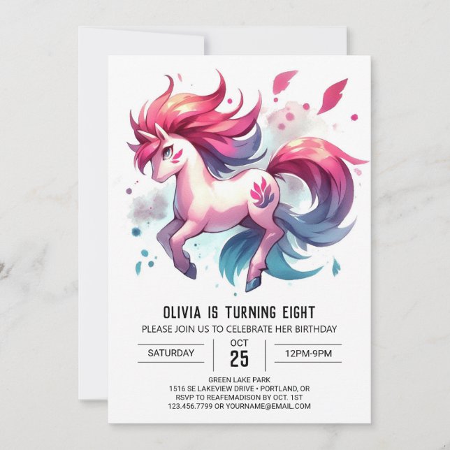 Invitation Chic Online Horse Anniversaire (Devant)