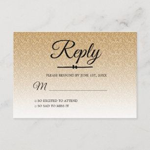 Invitation Chic or parties scintillant ombre Sweet 16 RSVP