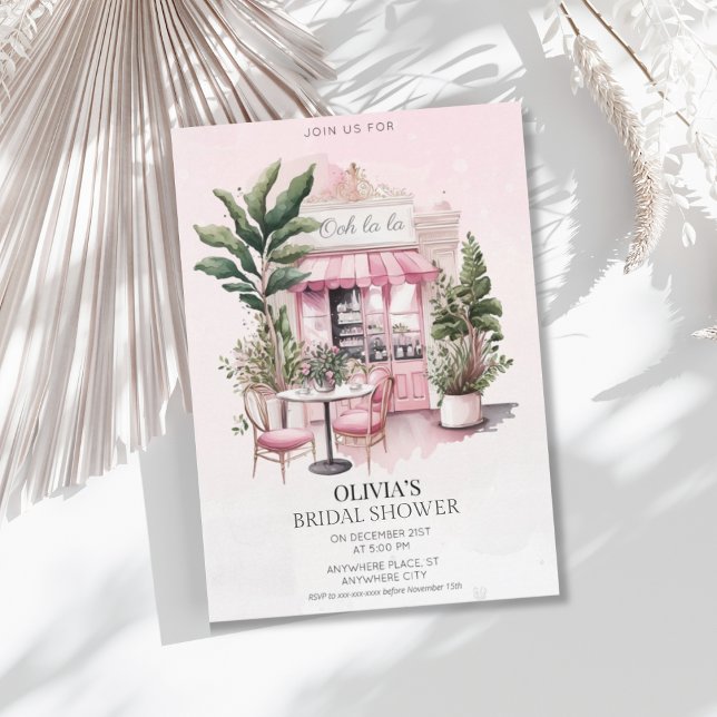 Invitation Chic, Paris, café français douche nuptiale (Créateur téléchargé)