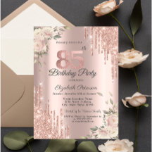 Chic Parties scintillant Drips, Fleurs Rose Or 85e