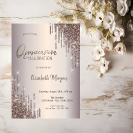 Invitation Chic Parties scintillant Drips Quinceañera