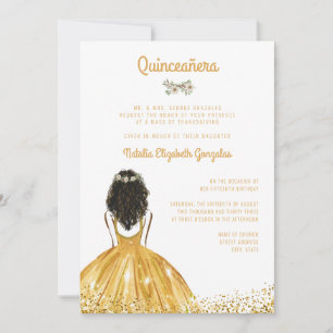 Invitation Chic Parties scintillant Gold Princess Ball Gown Q