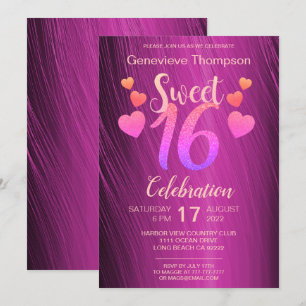 Invitation Chic Parties scintillant Sweet sixteen 