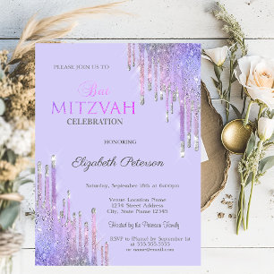 Invitation Chic Parties scintillant Violet Drives Lavander Ba