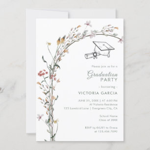 Invitation Chic Pastel Fleur sauvage Arch Spring Graduation