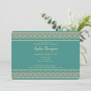 Invitation Chic Pearl Border 21e anniversaire de fête Invitat