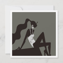 Invitation Chic petit soir piscine d'étéFête modeIllustration