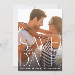 Invitation Chic Photo Grand Enregistrer la date V2