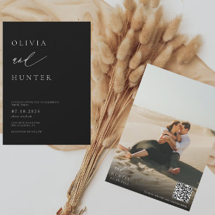 Invitation Chic Photo moderne Mariage noir & blanc