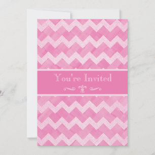 Invitation Chic Pink Chevron 21e Anniversaire Imprimante doub