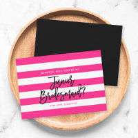 Chic Pink Stripes Serez-Vous Ma Jeune Femme D'Accu