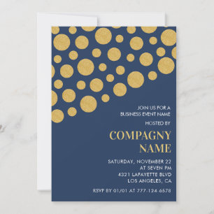 Invitation chic pour soirée d'affaires Or Navy 