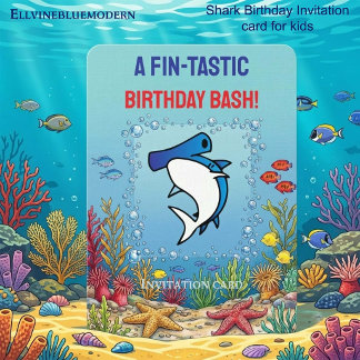 Invitation Chic Requin Marteau Bleu Fin-tastique 10ème
