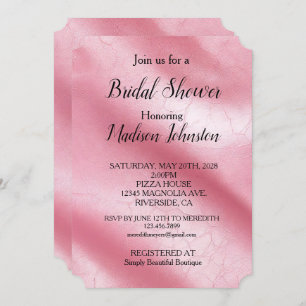 Invitation Chic Rose Blush Faux Cuir