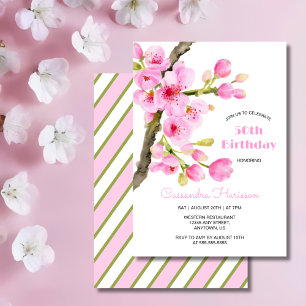 Invitation Chic rose cerisier fleurs Sakura fête d'anniversai