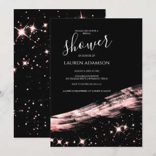 Invitation Chic Rose or Parties scintillant Fête des mariées