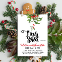 Chic Rouge Et Blanc Cher Père Noël Mistletoe Aquar