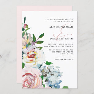 Invitation Chic rougissent épouser floral de fleurs
