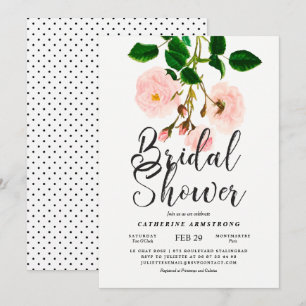 Invitation Chic rougissent la Fête de la mariée botanique de