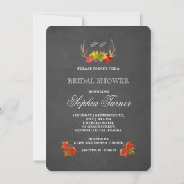 Invitation Chic Rustic Antlers Automne Boho Fête des mariées