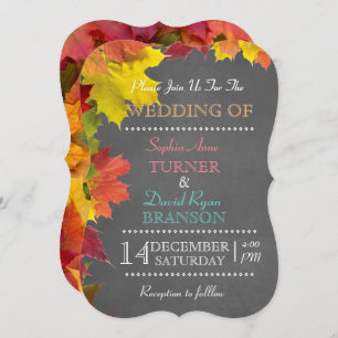 Invitation Chic Rustic Fall quitte Chalkboard Mariage Invitat