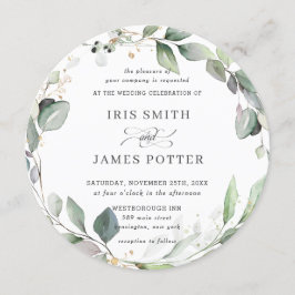 Invitation Chic Rustic Greenery Foliage Leafy Mariage de cour