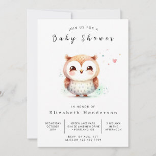 Invitation Chic Rustic Owl Baby shower