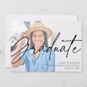 Invitation Chic Script H Photo Graduation Party