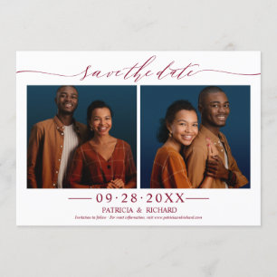 Invitation Chic Script Wedding Enregistrer La Date 2 Photo Co