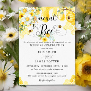 Invitation Chic signifie pour abeille Jaune Floral Miel abeil