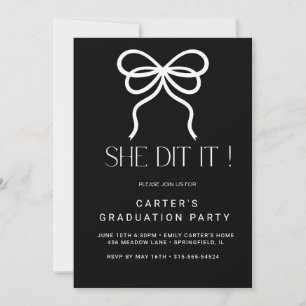 Invitation Chic simple élégant, minimaliste noir et blanc