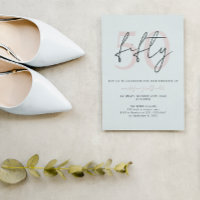 Chic Simple Minimaliste Rose Pâle 50e Anniversaire