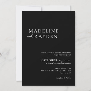Invitation Chic Simplicity Black White Photo Collage Mariage