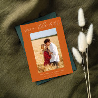 Chic Stylish Photo Enregistrer la date 3 - Orange