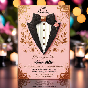 Invitation Chic Suit Award Hommes Adulte Tuxedo 18e Anniversa
