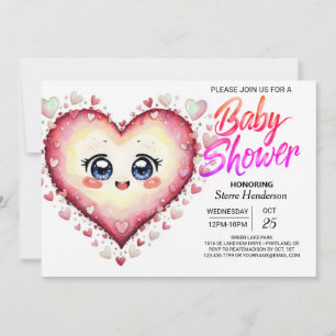 Invitation Chic Sweetheart Little Cutie Girl Baby shower