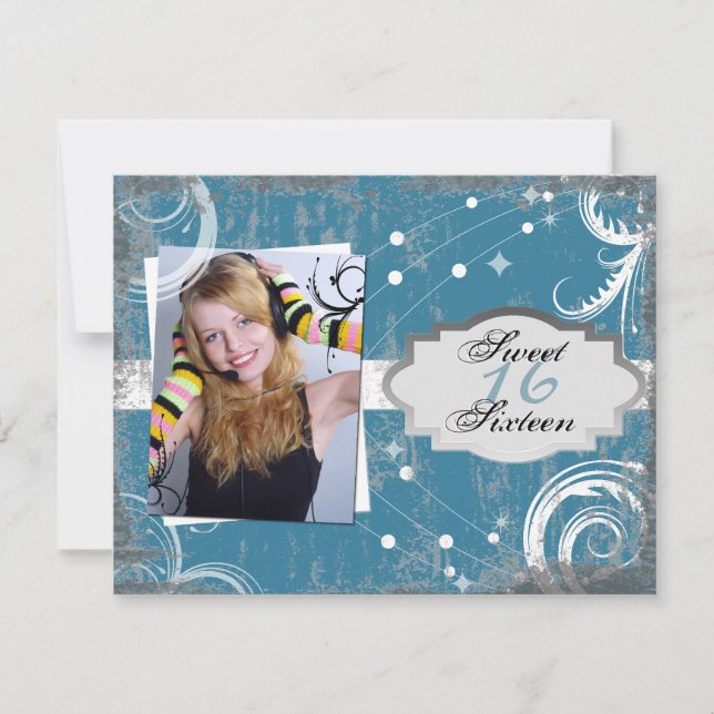Invitation Chic tendance Sweet 16 Anniversaire Fête Invitatio (Devant)