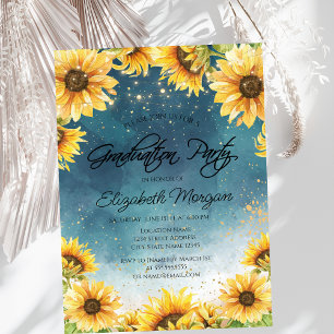 Invitation Chic tournesol rustique, Éclairage à cordes Gradua
