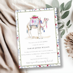 Invitation Chic Tropical Marocain Chameau Baby Shower
