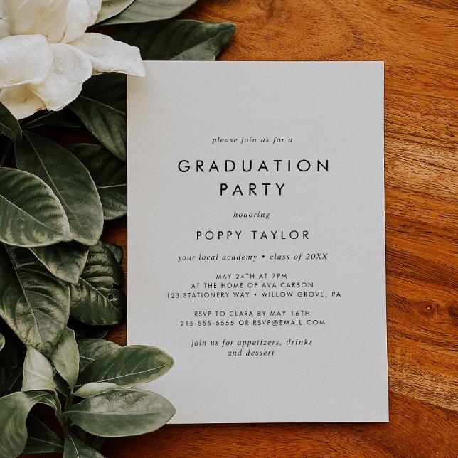 Invitation Chic Typography Graduation Party (Créateur téléchargé)