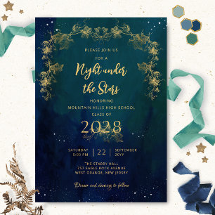 Invitation Chic Une Nuit Sous Les Étoiles Diplôme De L'École