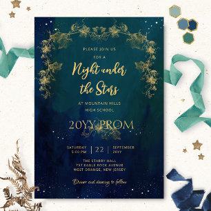 Invitation Chic Une Nuit Sous Les Étoiles Prom Graduation