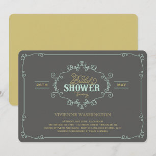 Invitation chic vintage de Fête de la mariée de