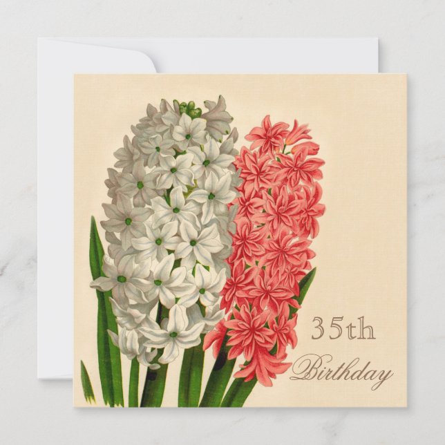 Invitation Chic Vintage Hyacinths 35e anniversaire (Devant)