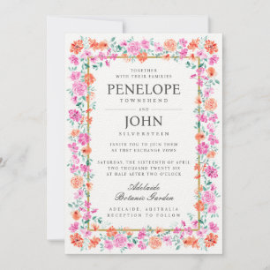 Invitation Chic Watercolor Flower Botanical Garden Wedding