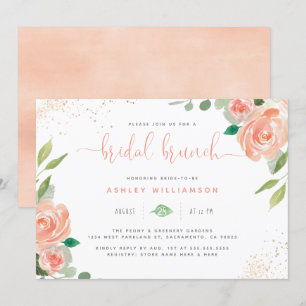 Invitation Chic Watercolor Peonies & Eucalyptus Bridal Brunch