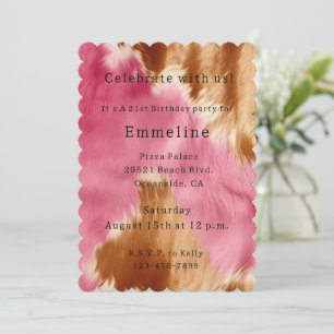 Invitation Chic Western Cream Gold Cowgirl Cowhide